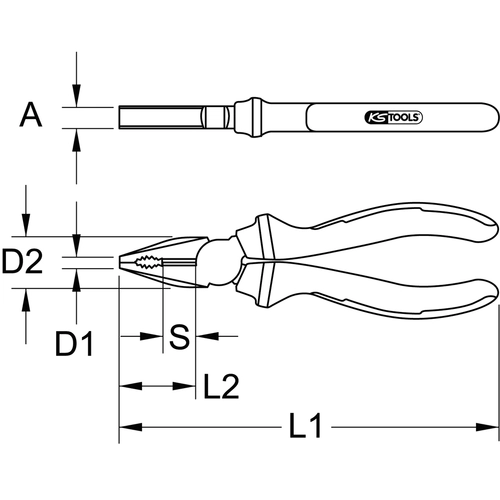 Kombinované kliešte ERGOTORQUE, 200 mm /KS-Tools/ - obr. 5