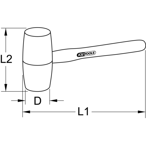 Drevené kladivo, 500g /KS-Tools/ - obr. 4