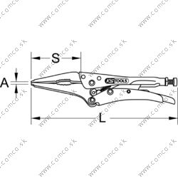 Škripcové kliešte s dlhými čeľusťami, 210mm - obr. 6