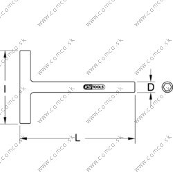 Nástčkový kľúč s T-rukoväťou s ochrannou izoláciou, 10 x 300 mm - obr. 2