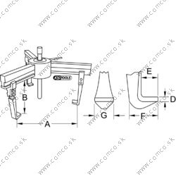 Univerzálny sťahovák, 3-ramenný, ťažké vyhotovenie, 100-380mm - obr. 5