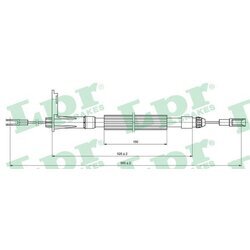 Ťažné lanko parkovacej brzdy LPR C1093B
