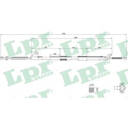 Ťažné lanko parkovacej brzdy LPR C0857B