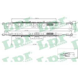 Ťažné lanko parkovacej brzdy LPR C1674B
