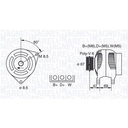 Alternátor MAGNETI MARELLI 063321347010