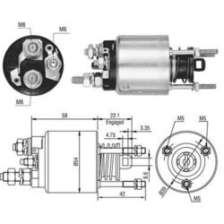 Elektromagnetický spínač pre štartér MAGNETI MARELLI 940113050458