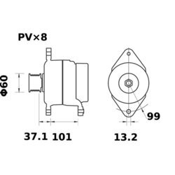 Alternátor MAHLE MG 225 - obr. 4