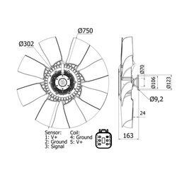 Ventilátor chladenia motora MAHLE CFF 454 000S