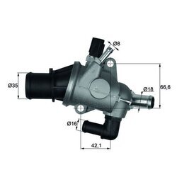 Termostat chladenia MAHLE TI 163 88 - obr. 2