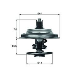 Termostat chladenia MAHLE TX 23 75D