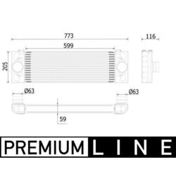 Chladič plniaceho vzduchu MAHLE CI 543 000P - obr. 1