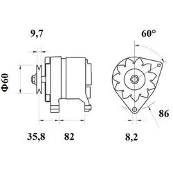 Alternátor MAHLE MG 107 - obr. 1