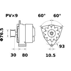 Alternátor MAHLE MG 503 - obr. 1