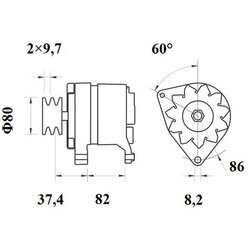 Alternátor MAHLE MG 592 - obr. 1