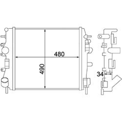 Chladič motora MAHLE CR 1507 000P - obr. 3