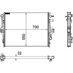 Chladič motora MAHLE CR 1184 000P - obr. 3