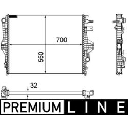 Chladič motora MAHLE CR 1184 000P