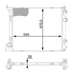 Chladič motora MAHLE CR 1596 000S - obr. 1