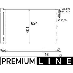 Kondenzátor klimatizácie MAHLE AC 413 000P