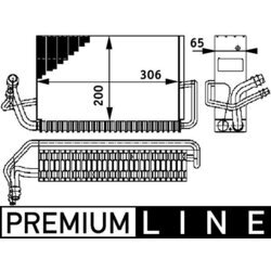 Výparník klimatizácie MAHLE AE 57 000P