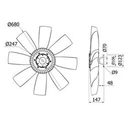 Ventilátor chladenia motora MAHLE CFF 434 000S