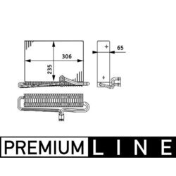 Výparník klimatizácie MAHLE AE 74 000P