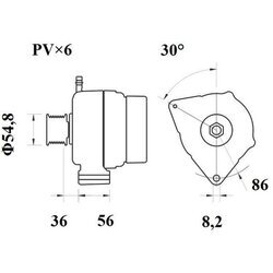 Alternátor MAHLE MG 186 - obr. 1