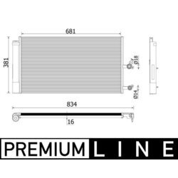 Kondenzátor klimatizácie MAHLE AC 890 000P