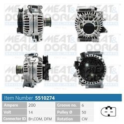 Alternátor MEAT & DORIA 5510274