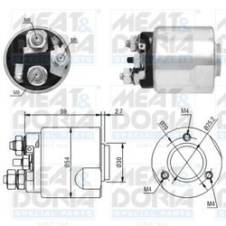 Elektromagnetický spínač pre štartér MEAT & DORIA 46170