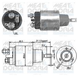 Elektromagnetický spínač pre štartér MEAT & DORIA 46073