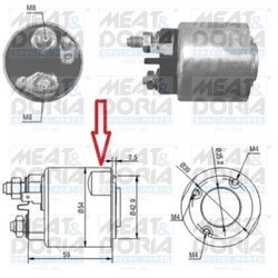 Elektromagnetický spínač pre štartér MEAT & DORIA 46086