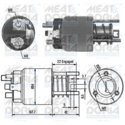 Elektromagnetický spínač pre štartér MEAT & DORIA 46111