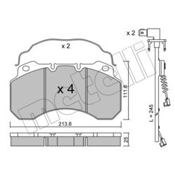 Sada brzdových platničiek kotúčovej brzdy METELLI 22-0588-0K