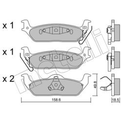 Sada brzdových platničiek kotúčovej brzdy METELLI 22-0860-0 - obr. 1