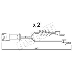 Výstražný kontakt opotrebenia brzdového obloženia METELLI SU.172K