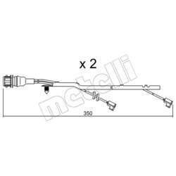 Výstražný kontakt opotrebenia brzdového obloženia METELLI SU.182K