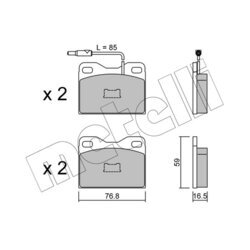 Sada brzdových platničiek kotúčovej brzdy METELLI 22-0015-5