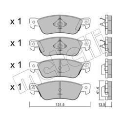 Sada brzdových platničiek kotúčovej brzdy METELLI 22-0359-0 - obr. 1