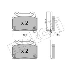Sada brzdových platničiek kotúčovej brzdy METELLI 22-0826-0