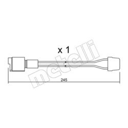 Výstražný kontakt opotrebenia brzdového obloženia METELLI SU.072