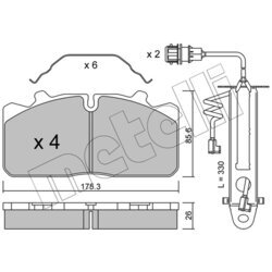 Sada brzdových platničiek kotúčovej brzdy METELLI 22-0582-3K