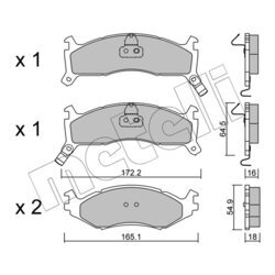 Sada brzdových platničiek kotúčovej brzdy METELLI 22-0714-0