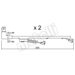 Výstražný kontakt opotrebenia brzdového obloženia METELLI SU.183K