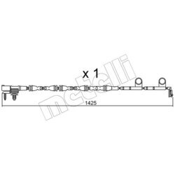 Výstražný kontakt opotrebenia brzdového obloženia METELLI SU.316