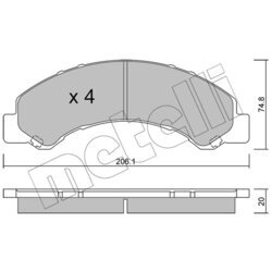 Sada brzdových platničiek kotúčovej brzdy METELLI 22-0620-0