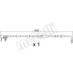 Výstražný kontakt opotrebenia brzdového obloženia METELLI SU.393