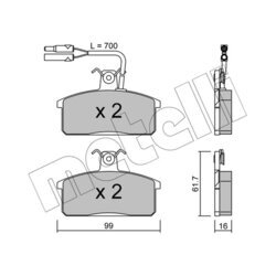 Sada brzdových platničiek kotúčovej brzdy METELLI 22-0026-1
