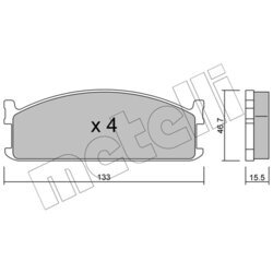 Sada brzdových platničiek kotúčovej brzdy METELLI 22-0265-0