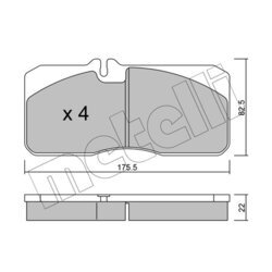 Sada brzdových platničiek kotúčovej brzdy METELLI 22-0271-0